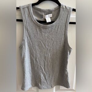 NWT House of Harlow 1960 Light Gray Ribbed Tank Top Medium